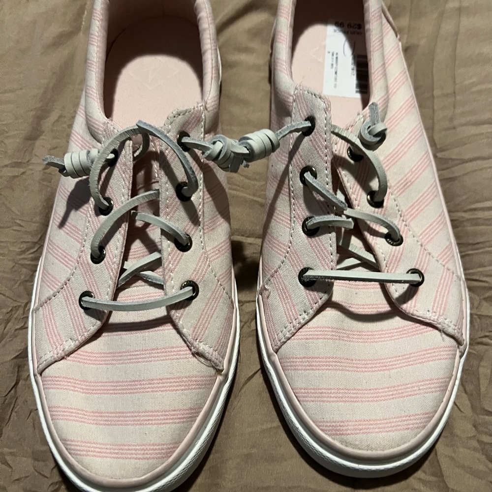 Sperry Women's Pink Striped Sneakers